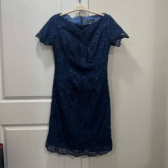blue cocktail dress size 14 Primavera Couture 3301 Size 8 Midnight Blue Cocktail Dress Homecoming Dress -